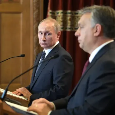 Орбан и Путин во время недавнего визита венгра в Москву