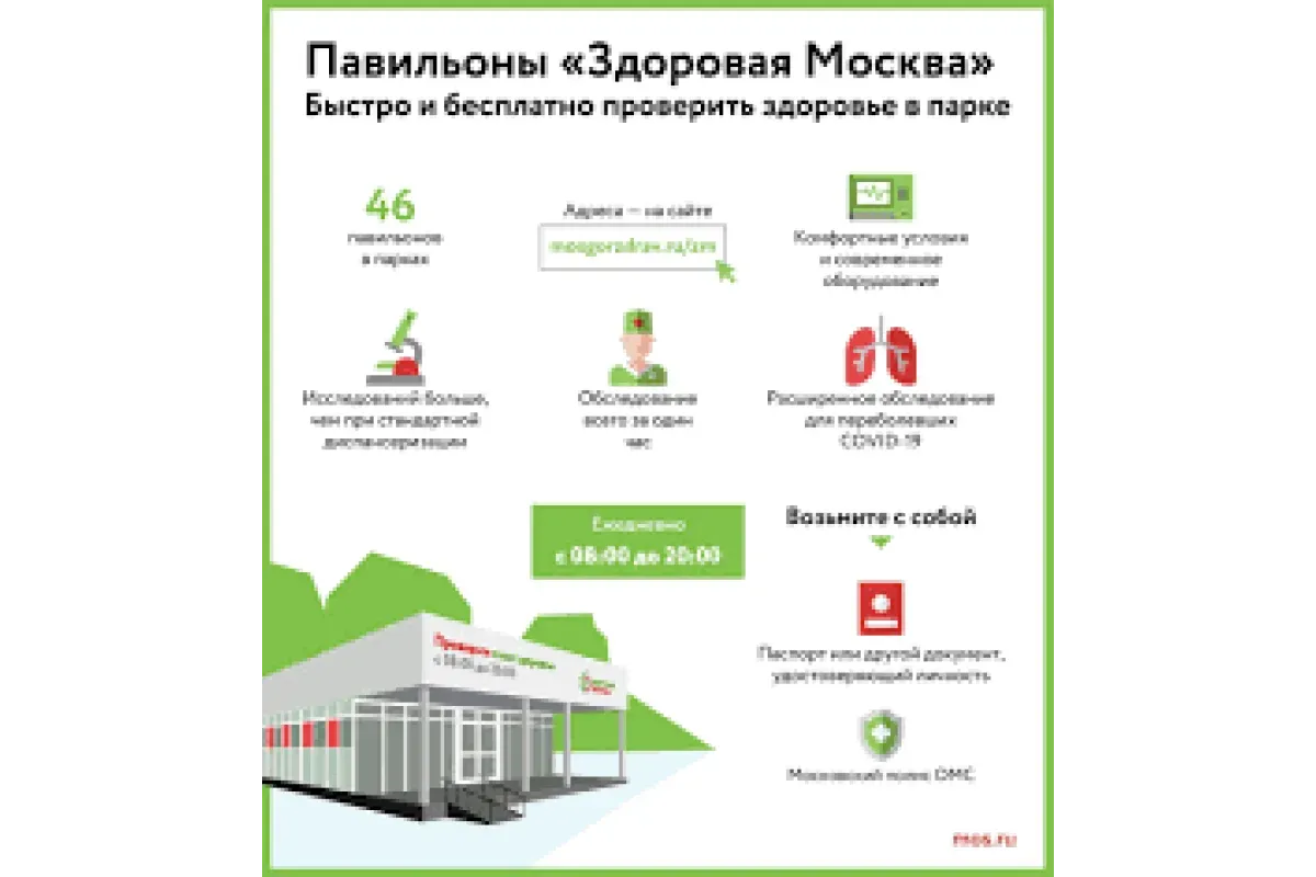 Павильоны «Здоровая Москва» ведут активный прием москвичей