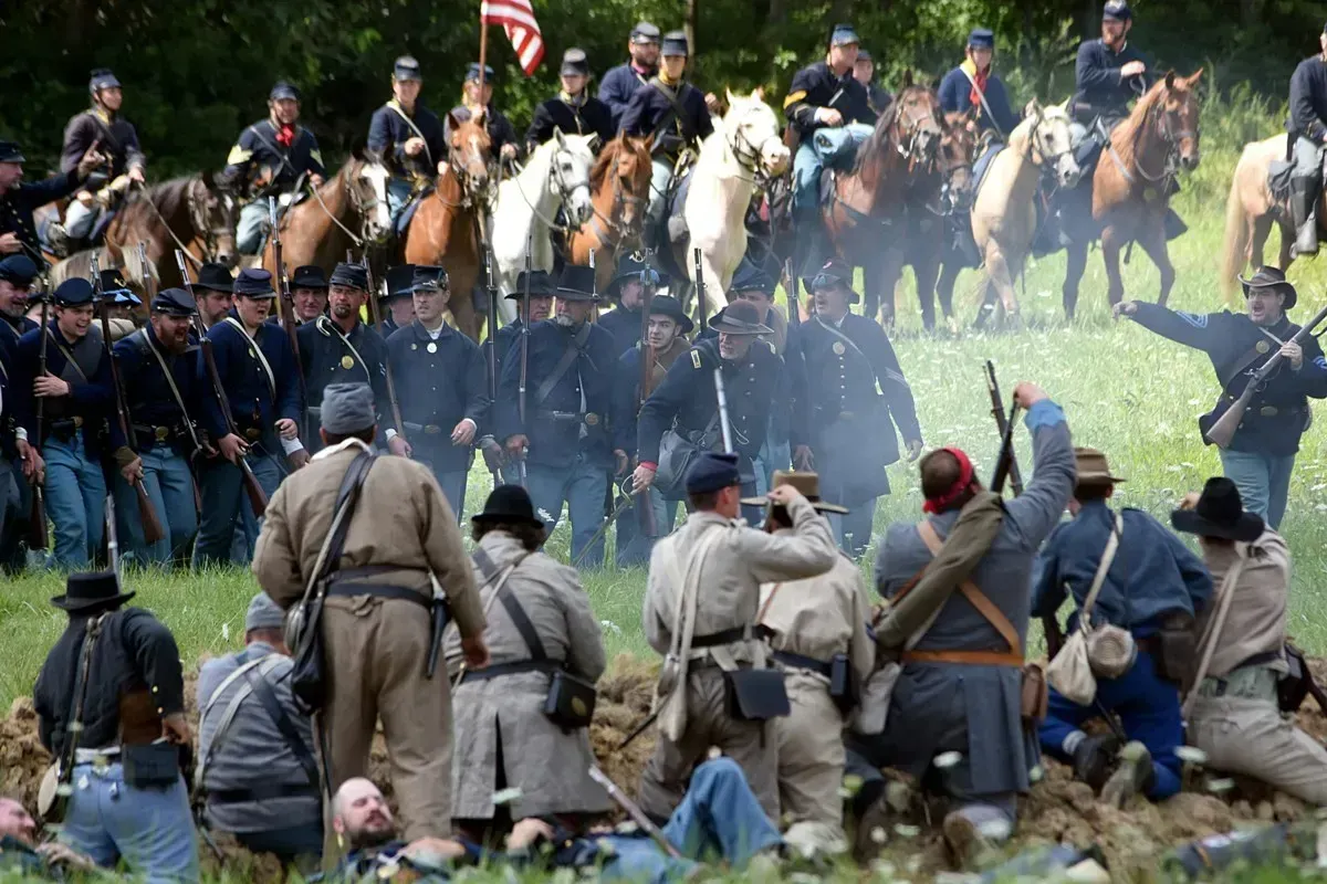Реконструкция одного из эпизодов Гражданской войны в США